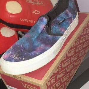 Vans Galaxy Slip-On Shoes - Black and Blue